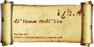 Ölbaum Atália névjegykártya